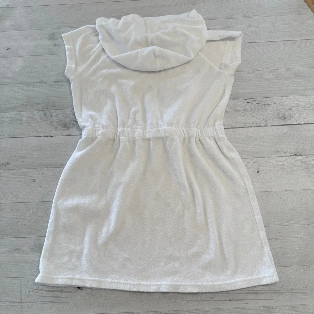 Hanna Andersson girls‎ white toweling hoodie dress 140/10